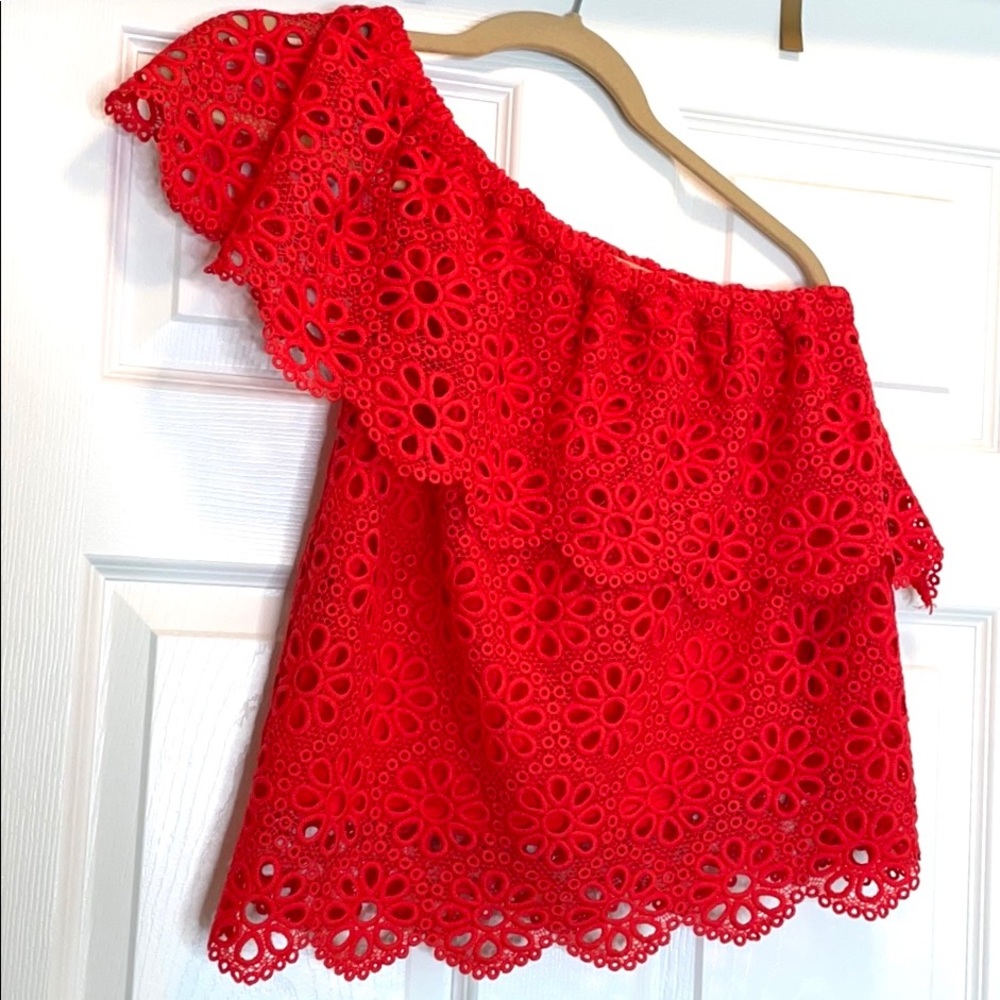 Jack by BB Dakota Adelaide One Shoulder Eyelet Top